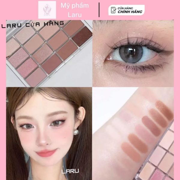 Bảng Phấn Mắt 16 Màu Lấp Lánh Bảng Mắt Makeup Sáng Bóng Phấn Mắt Trang Điểm LARU - Hình ảnh 3